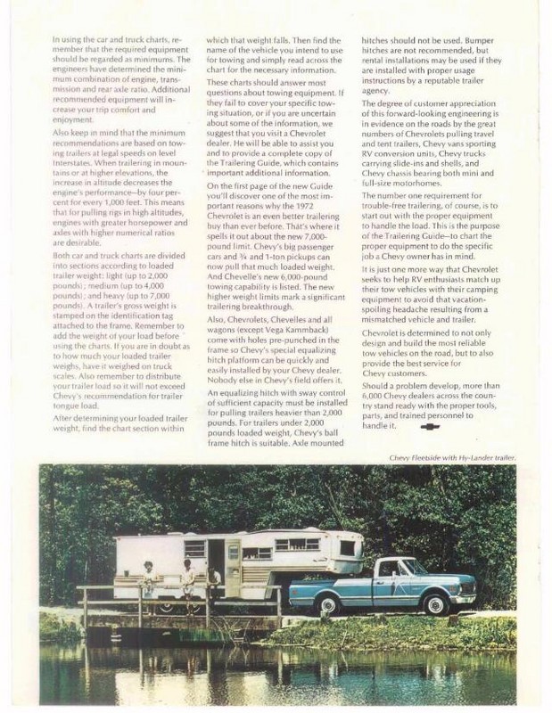 1971 Chevrolet Camper Booklet Page 1